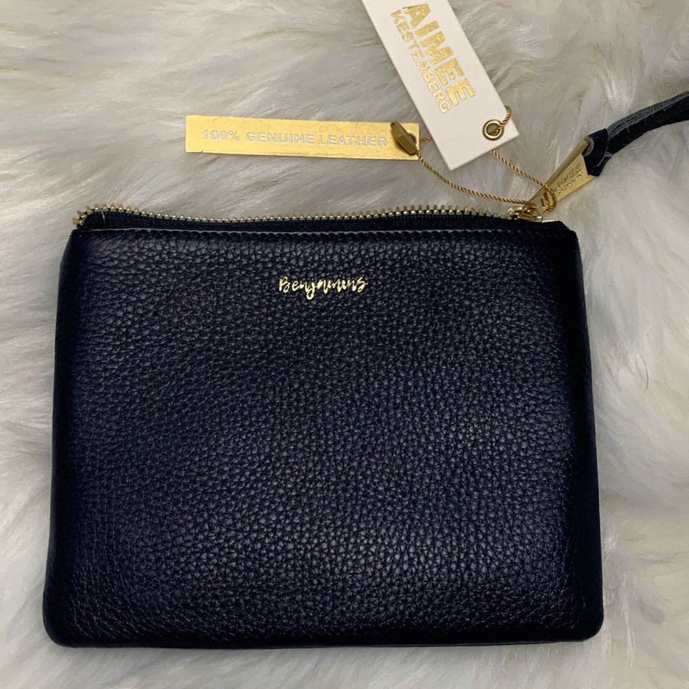 NEW Aimee Kestenberg Leather Navy Pouchette